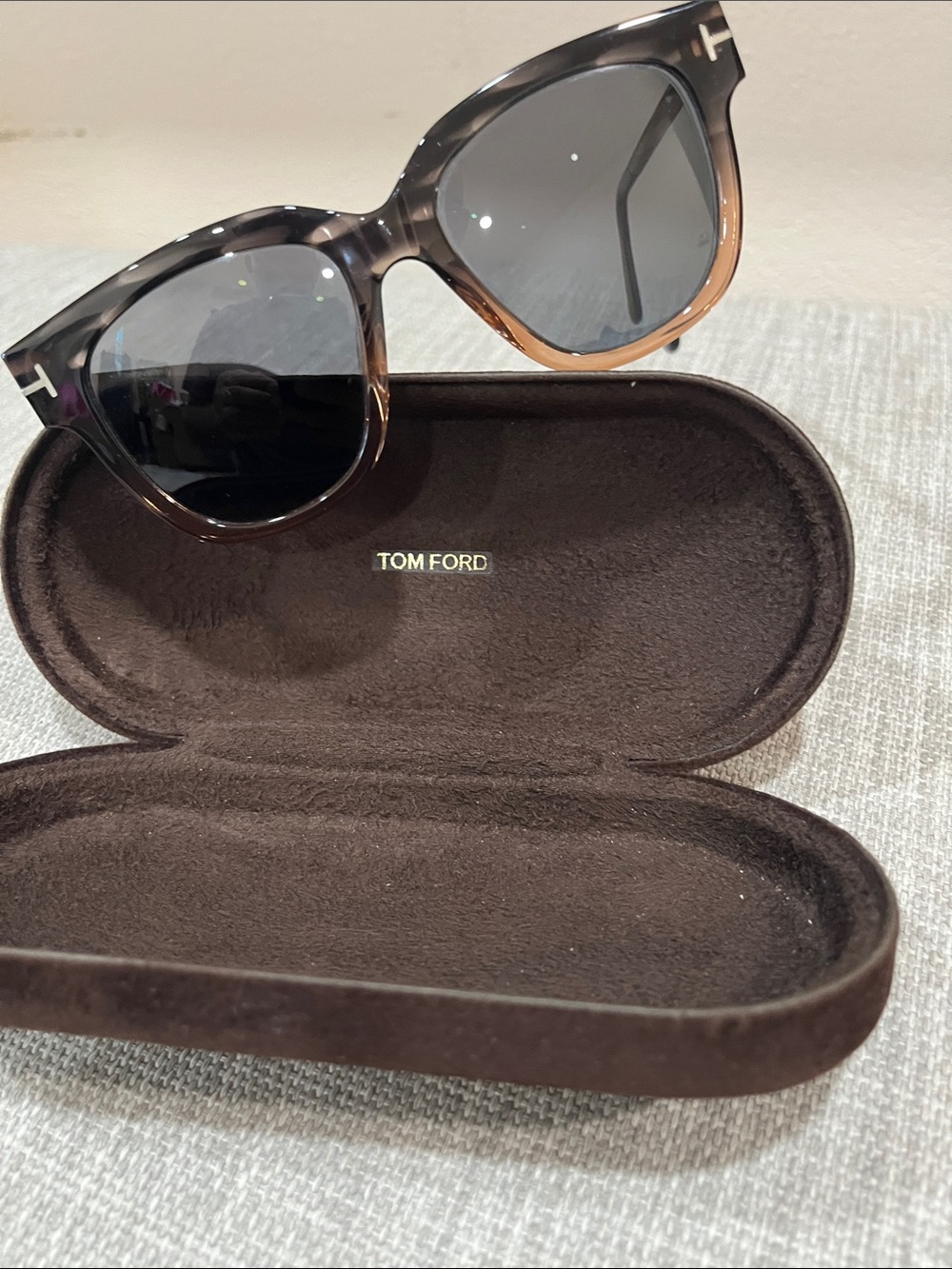Tom Ford Two-Tone Black and Brown Cat-Eye prescription